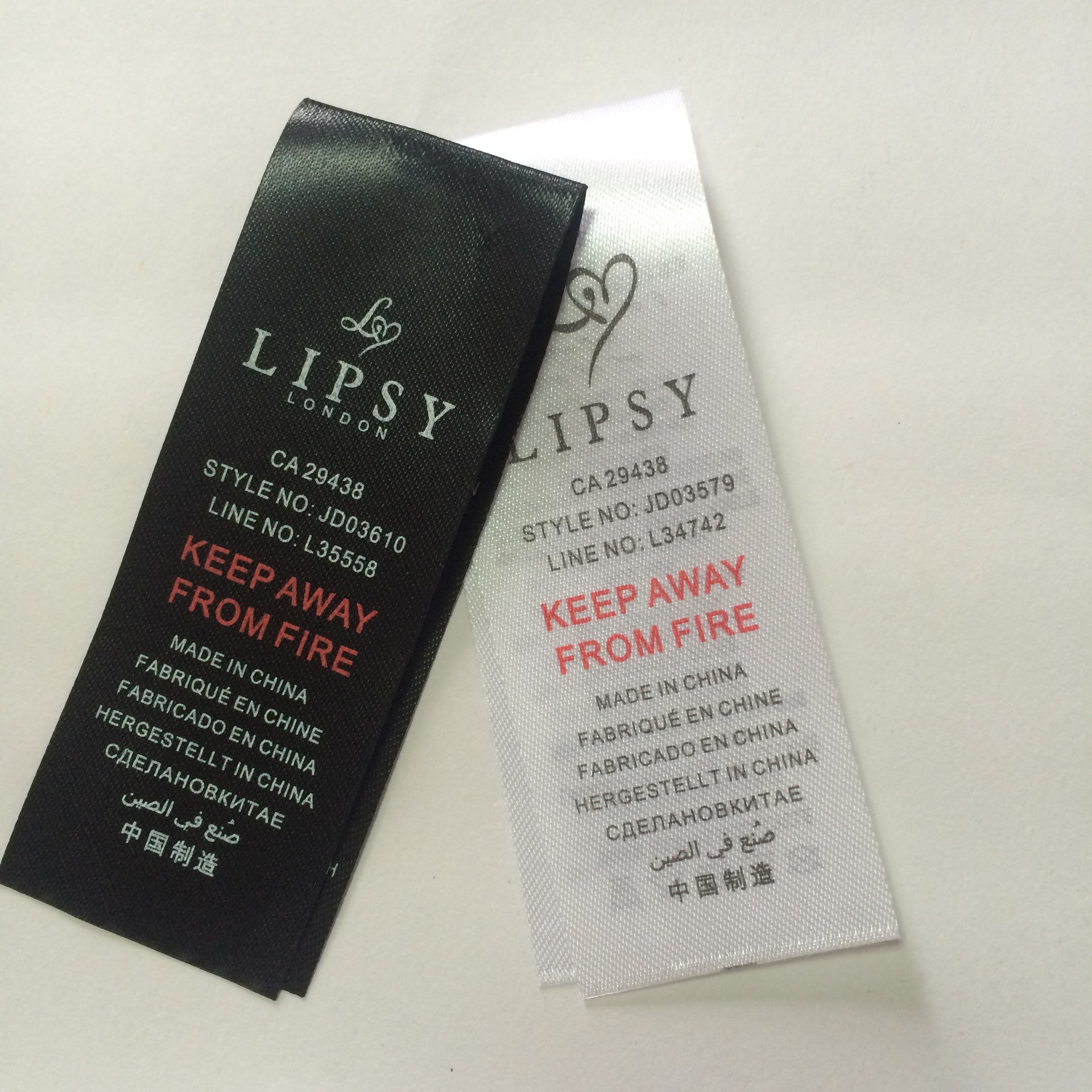 厂家直营快速出货各种新款服装洗水标、成分标，产地标