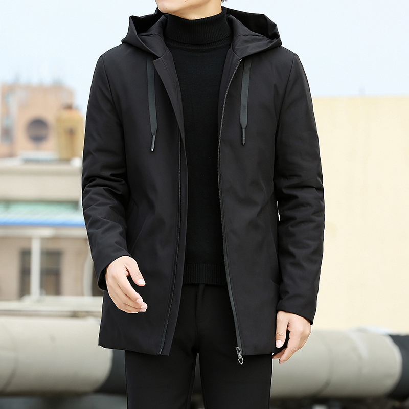 Abrigo de invierno de algodón acolchado 2022 hombres con capucha engrosada cálido abrigo corto de algodón acolchado juventud color sólido casual moda abrigo de algodón acolchado
