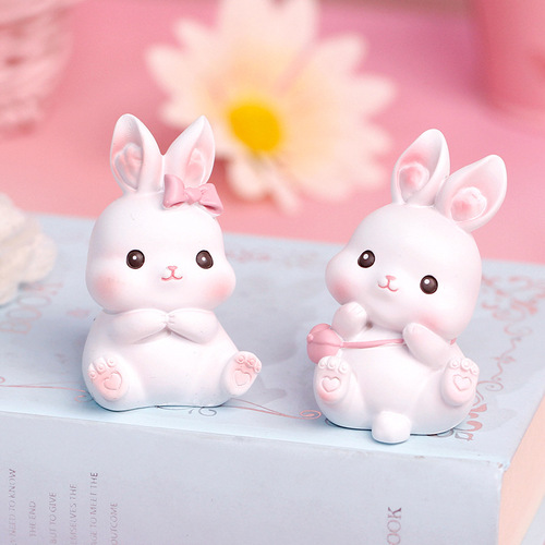 Internet celebrity cute rabbit car interior accessories car pendant creative cute baking children's birthday cake decoration ornaments