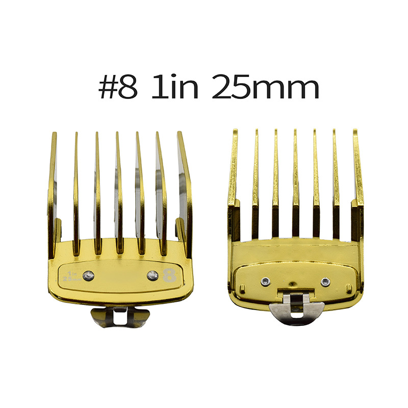 Fábrica al por mayor universal límite peine eléctrico chapado en oro conjunto de 10 piezas clipper eléctrico posicionamiento peine pelo clipper salón herramientas de pelo