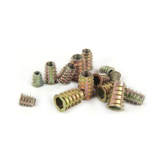 Zinc alloy internal and external tooth nut furniture embedded connection nut inner hexagonal tapered locking trapezoidal thorn nut with intermediary nut