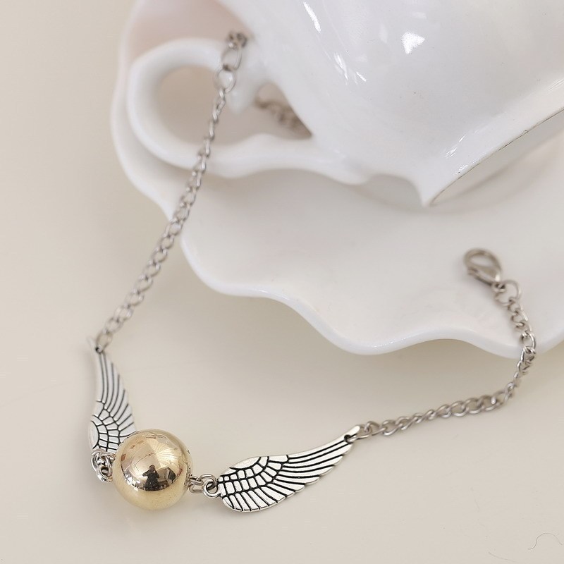 Manufacturer European and American Foreign Trade Harry Potter Bracelet Gold and Gold Snitch Wings Ancient Silver Bracelet Cross-Border Hand Jewelry Wholesale