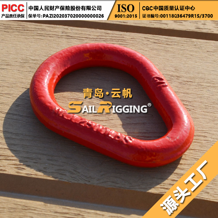 青岛厂家直供美式模锻合金钢喷塑梨形环 锻打三角起重吊环