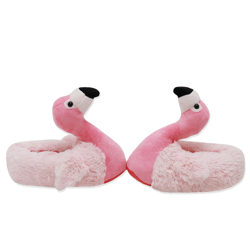 Factory Direct in stock cute new winter warm indoor all-inclusive Flamingo home plush cotton slippers