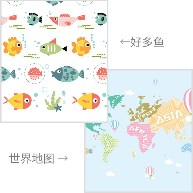 Una gran cantidad de peces + mapa del mundo 180*200*1cm (gran bolsa tejida de embalaje)