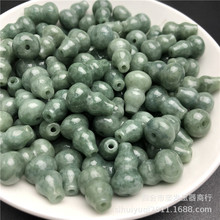 四会翡翠a货豆青色小葫芦玉石挂饰散件小配饰玉器工艺品厂家批发