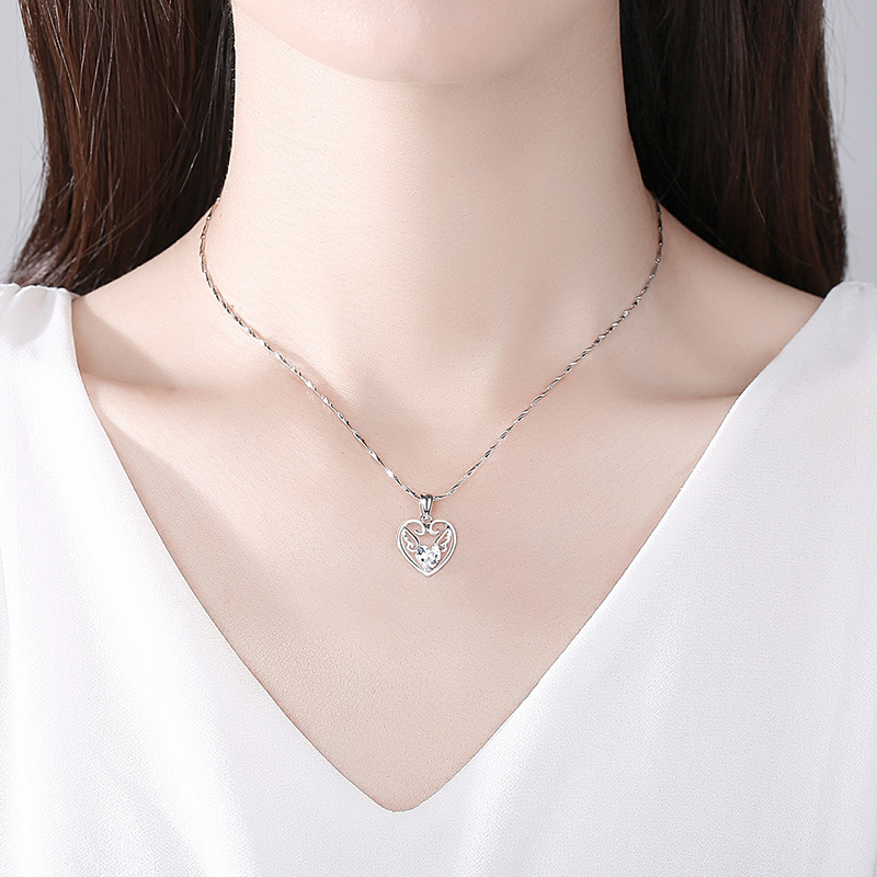 Plata pura 999 collar de plata esterlina las mujeres un ciervo tiene su clavícula joyería regalo vacaciones amor colgante al por mayor