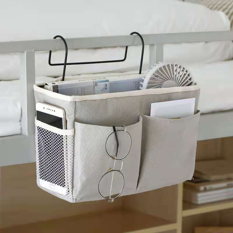 Nuevo dormitorio estudiante de almacenamiento de noche bolsa colgante canasta de almacenamiento impermeable de lona tela de lino de algodón Estilo nórdico dormitorio bolsa de almacenamiento