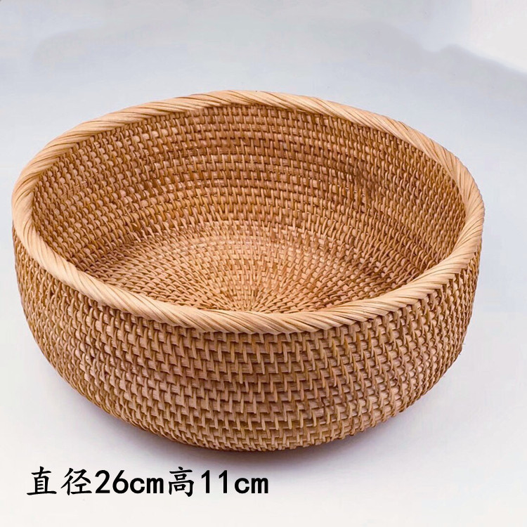 Vietnam ratán cesta de dulces cesta de almacenamiento cesta de frutas plato cesta de mimbre cesta de almacenamiento de dulces ronda cesta de frutas redonda