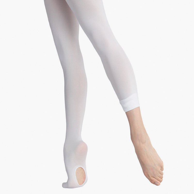 Thin 90D Dance Tights with Holes, No Need to Take Off, Velvet Girls' Pantyhose, White High-Elastic Adult Ballet Tights with Holes