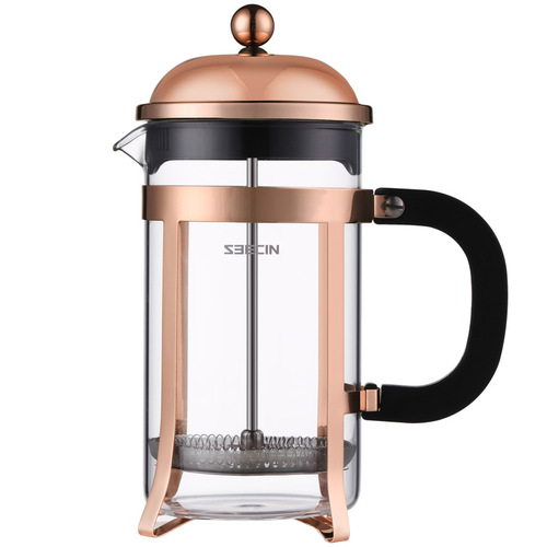 Seecin Rose Gold French Press, French Coffee & Tea Maker, Coffee Pot, Coffee Equipment, Hand-Brew Kettle, Gift-Set Box