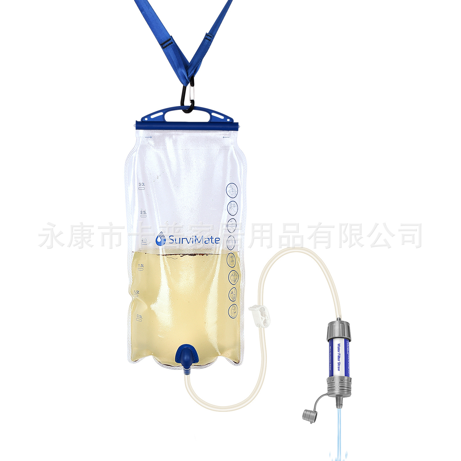 Filtro de agua por gravedad sistema de filtro de agua ultraligero 0,01 micras purificación de agua senderismo camping suministros de supervivencia de emergencia