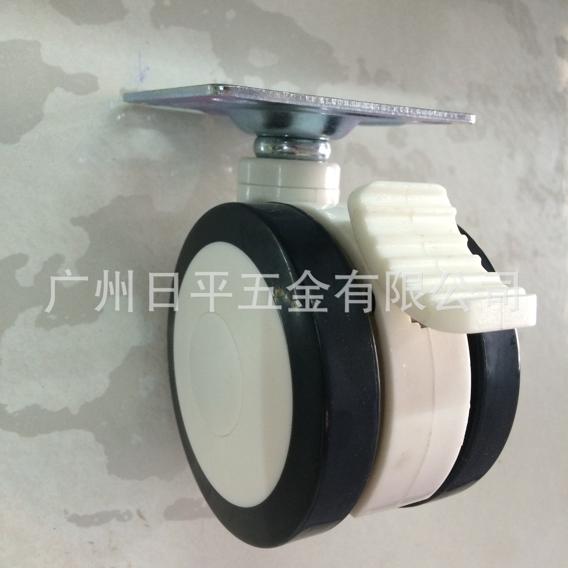 专用医疗轮3寸尼龙白色平板万向轮带刹车轮丝杆轮尼龙轮