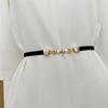 Elastic brace from pearl, waist belt, dress, European style, wholesale