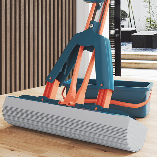 Sponge mop head squeezes water and hands-free mopping collodion household water-absorbent mop cloth lazy large size net