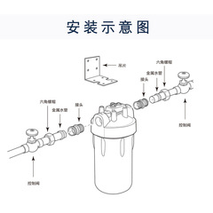 10-inch PET front transparent filter bottle filter 2/4-inch mouth 3/4-inch mouth pressure-resistant explosion-proof bottle universal filter bottle accessories