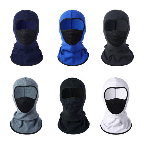 Cross-border outdoor warm motorcycle riding mask plus velvet, breathable, windproof and cold-proof masked hood, German velvet hood