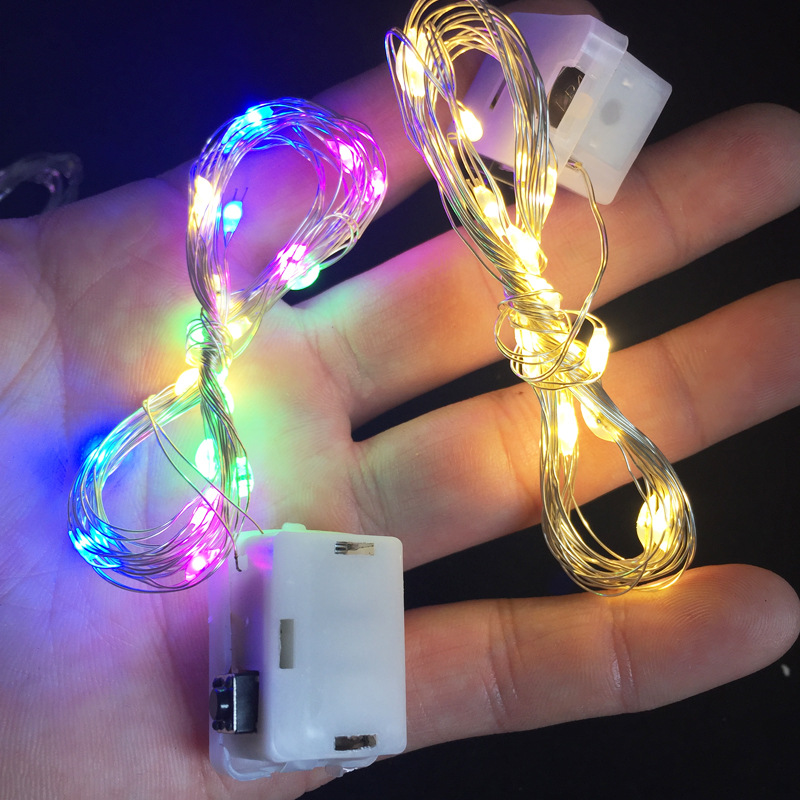 Batería de alambre de cobre luz LED de color luz intermitente luz de la secuencia Cielo Estrellado Habitación decoración de Navidad ramo caja de regalo de cumpleaños