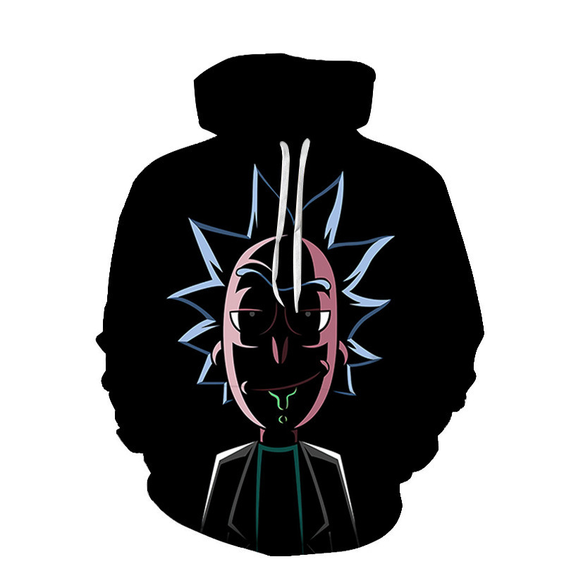 Foreign trade Spring and Autumn New Cartoon animation Rick and Morty 3D digital printing pullover loose hoodie sweater