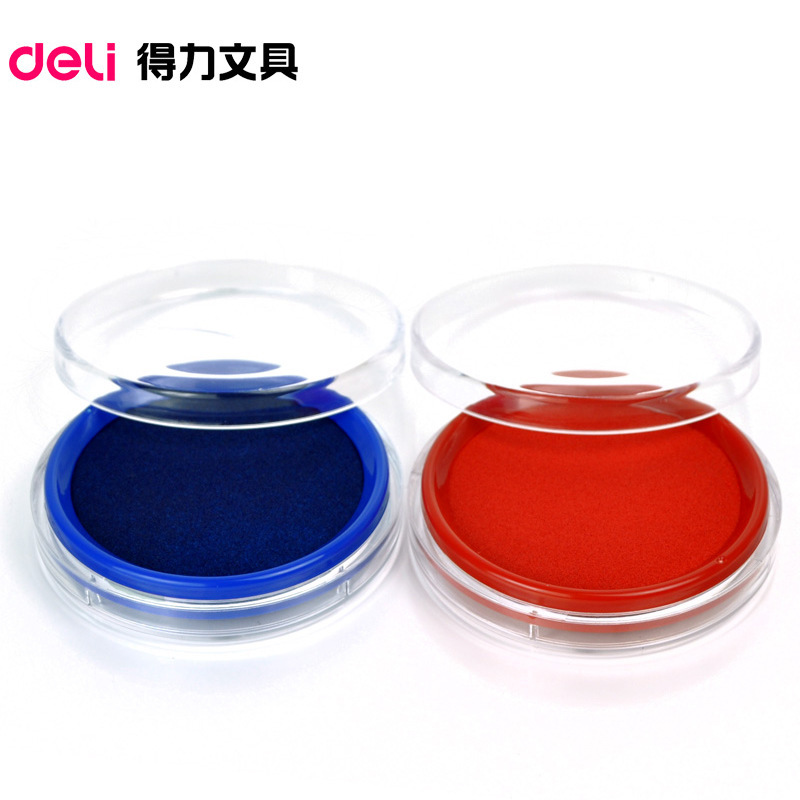 Deli Quick-drying Printing Table 9863 Red/Blue Round Transparent Rubber Seal Printing Pad for Finance 0.055kg Deli Quick-drying Printing Table 9863 Red/Blue Round Transparent Rubber Seal Printing Pad for Finance 0.055kg