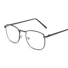 Cross-border Retro Square Eyeglass Frames for Men and Women | Stylish Stainless Steel Plain Glasses | Can Be Customized with Myopia Lenses