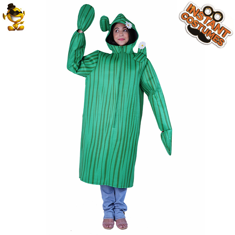Pareja adulta divertido cactus disfraz de halloween divertido traje de fiesta cosplay de una pieza etapa