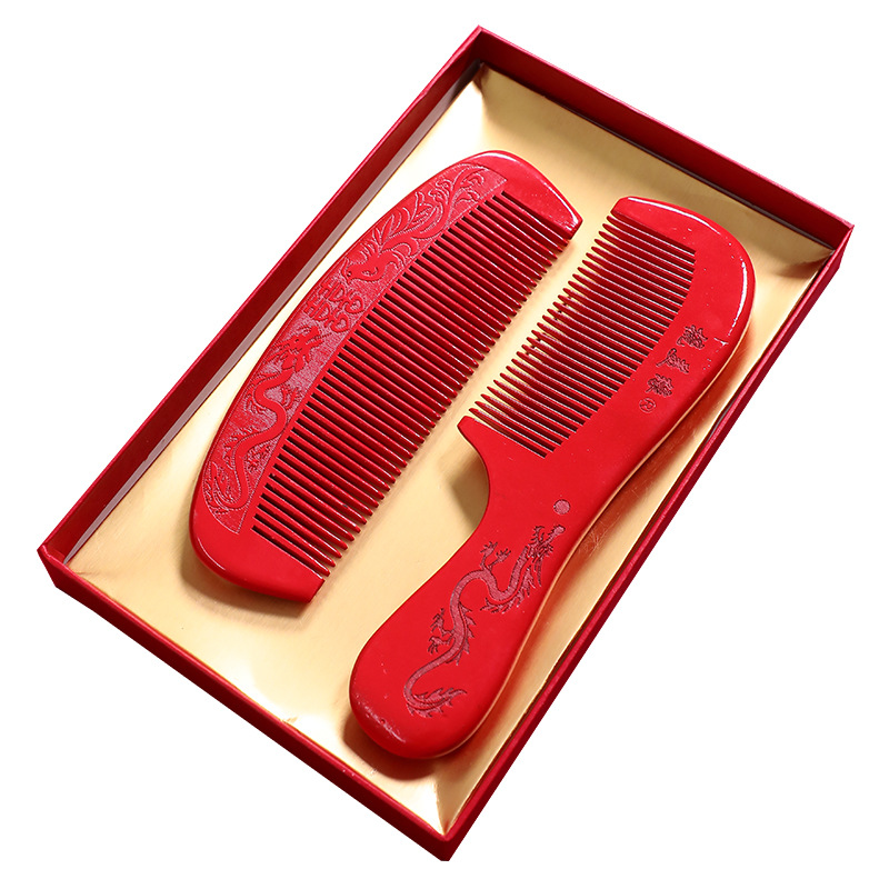 Peine de madera maciza boda creativa novia boda de las mujeres maquillaje en forma de corazón pareja peine traje suministros de boda al por mayor