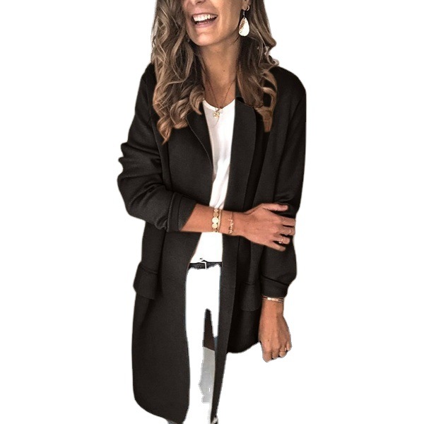 Saco Blazer para Mujer de Poliéster, Manga Larga con Cuello de Traje, para Otoño e Invierno