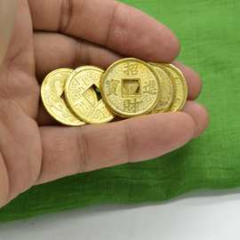 镀金色铜钱币2.4cm 五帝钱铜钱批发 六帝 十帝仿古币