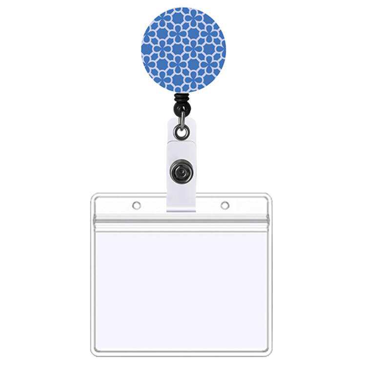 Venta caliente transfronteriza pequeño Cordón de flor floral hebilla telescópica hebilla de tirón fácil Tarjeta de Identificación de tirón fácil tarjeta de teléfono móvil Cordón de PVC titular de la tarjeta