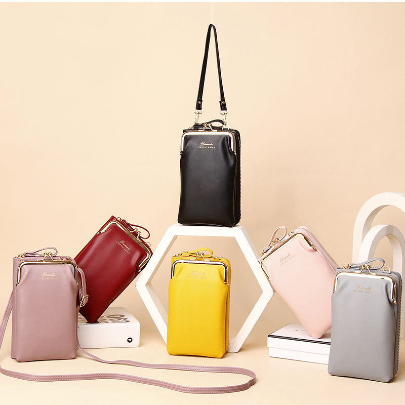 2024 nuevo bolso de las mujeres BOLSA DE TELÉFONO MÓVIL coreano vertical color sólido mensajero bolsa multi-funcional Mini portátil cuerda bolsa de hombro