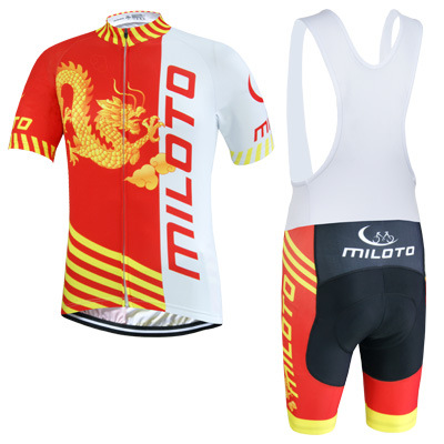 新款骑行服批发/MILOTO心动中国短袖背带套装/PRo cycling wear