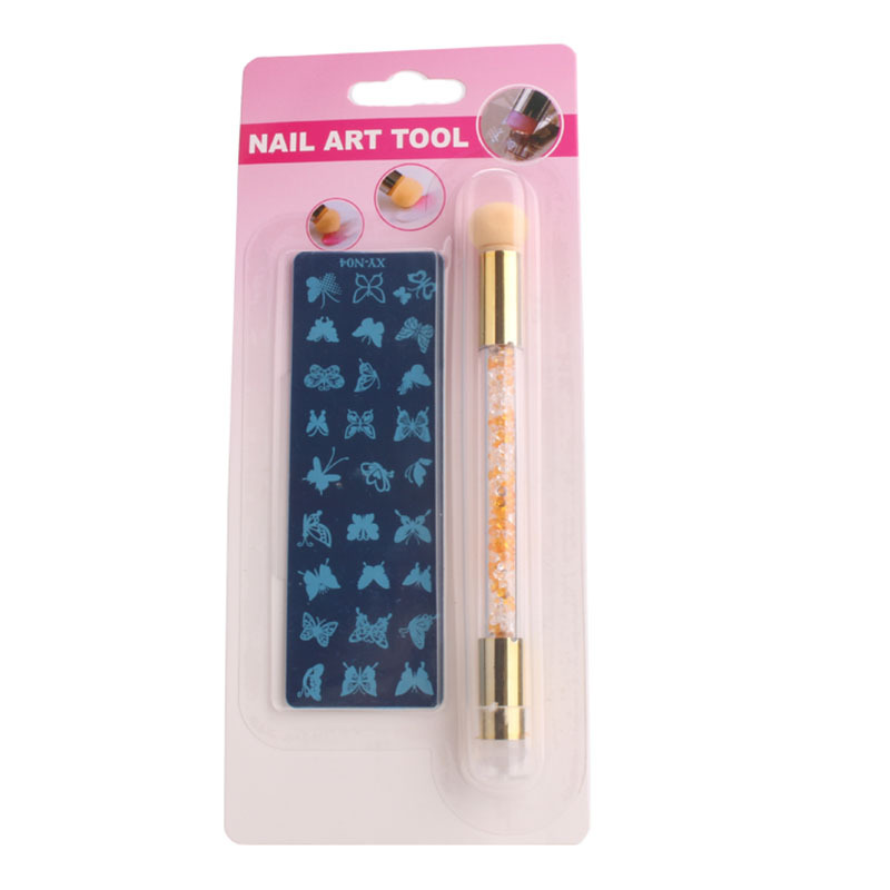 Set de Herramientas para Estampado de Uñas Set de 3 Piezas Plástico para Estampado de Uñas