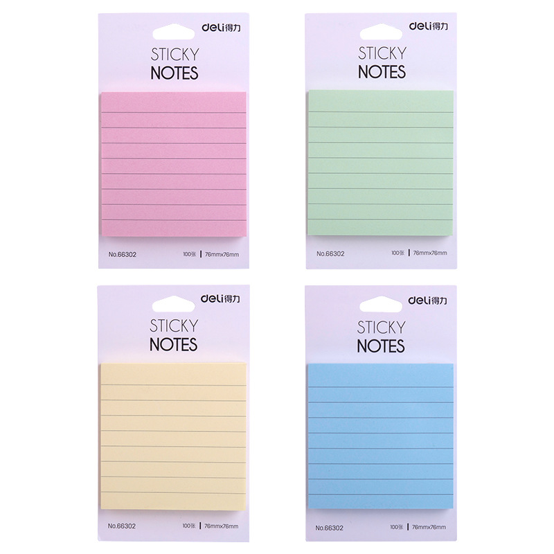 Bloc de notas adhesivas multicolor para estudiantes Deli 66305/66306/66307