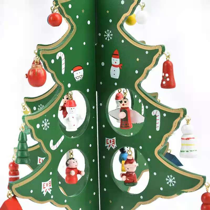 Árbol de Navidad de madera DIY, regalo de Navidad, decoración de escritorio, decoración de escaparate, decoración para el hogar y centros comerciales