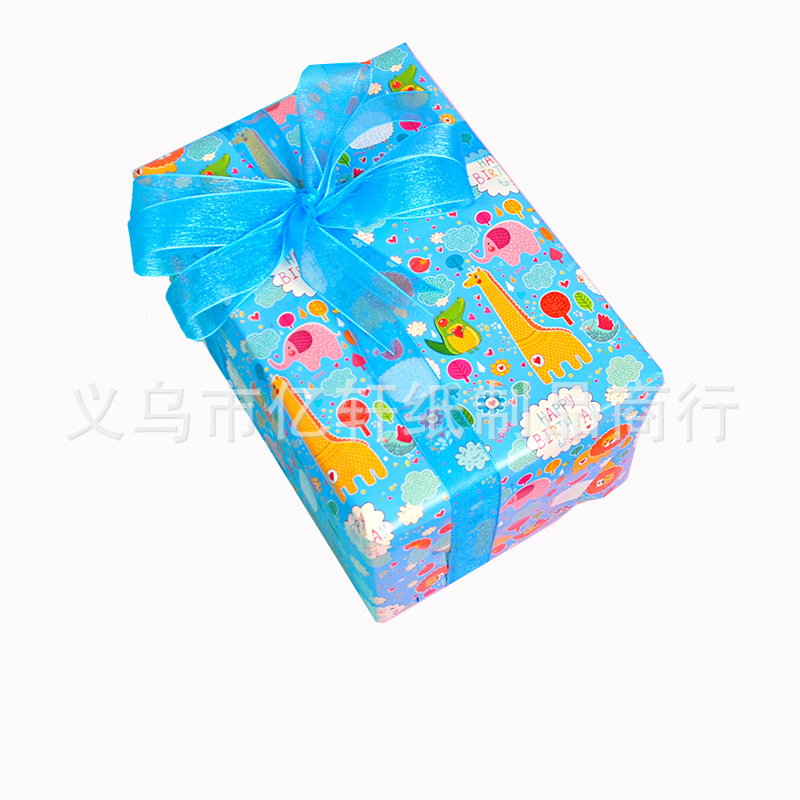 Papel de regalo de cumpleaños al por mayor papel de regalo de dibujos animados del día de los niños gran tamaño rosa caja de regalo de alto nivel papel de regalo
