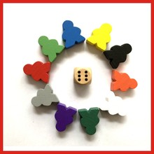 卡通人形木棋子时尚米宝桌游配件卡卡颂小人标记彩色幼儿游戏道具