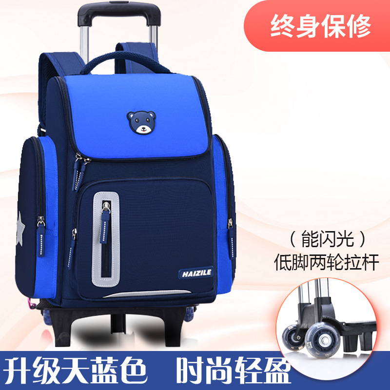 Estudiante de la escuela primaria bolsa de espacio de la carretilla 1-3-6 años niños y niñas unicornio desmontable bolsa de escalada de seis ruedas con ruedas