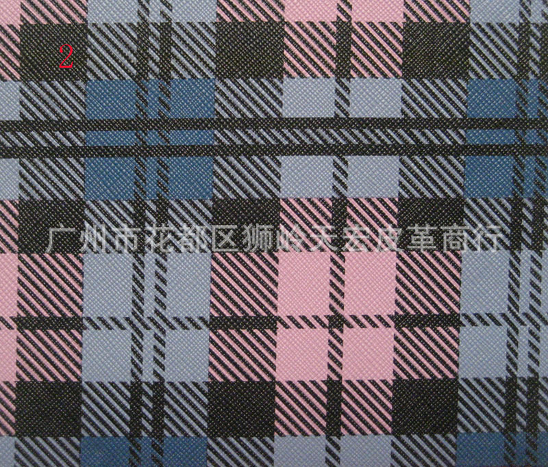 【厂家热销皮革】印花格子纹人造革 箱包革手袋料包装盒电子皮革