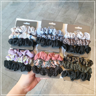 South Korea Dongdaemun French Style Ins Simple Elegant Silk Satin Large Bowel Ball Hair Rope Hair Rope Headwear Hair Rings