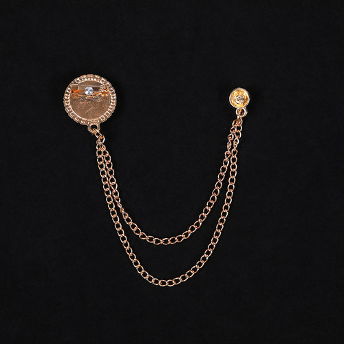 British-style foreign trade gold alloy brooch letter shoe and hat accessories European and American suit Wu Hui dress chain clause brooch