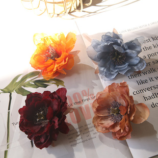 Simulation Lotus Crane Peony Flower Head Peony Flower Wedding Club Flower Wall DIY Make Simulation Flower Silk Flower Wholesale