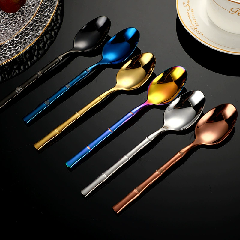 Tableware stainless steel, coffee bamboo set for hotel, 4 piece set, Birthday gift, wholesale