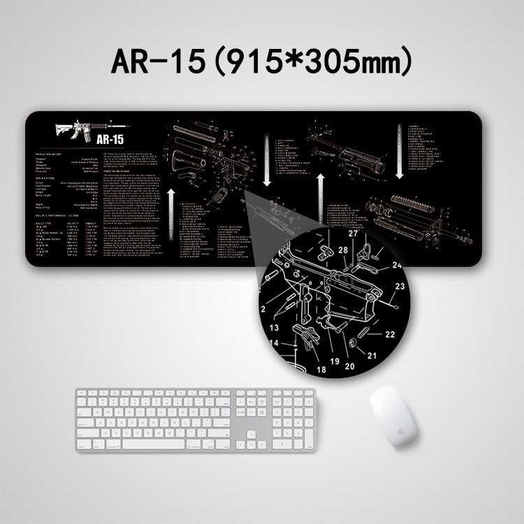 Manufacturer Wholesale Waterproof and Oil-Proof Gun Decomposition Game Table Mat Extra Large Advertising Office Desk Keyboard Mouse Pad