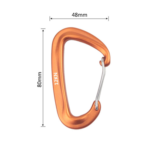 7075 aviation aluminum D-type carabiner 12KN hammock safety buckle yoga buckle rock climbing quick-hang spring hook