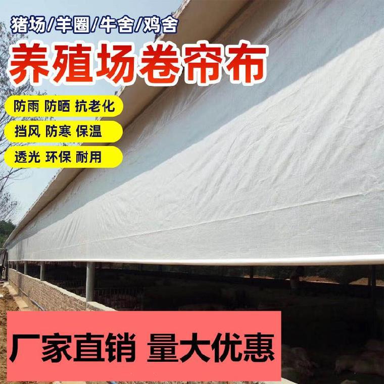 养殖场卷帘加厚篷布pe布猪场白色防水防风防晒抗老化批发遮阳布