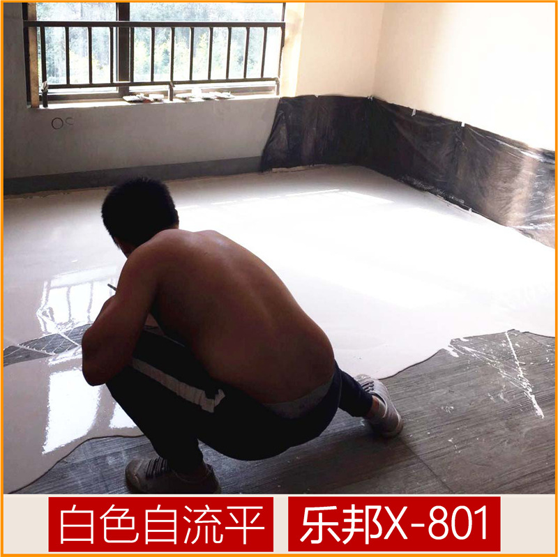 白色水泥自流平面层自流平水泥展厅民宿工作是用乐邦X-801白色