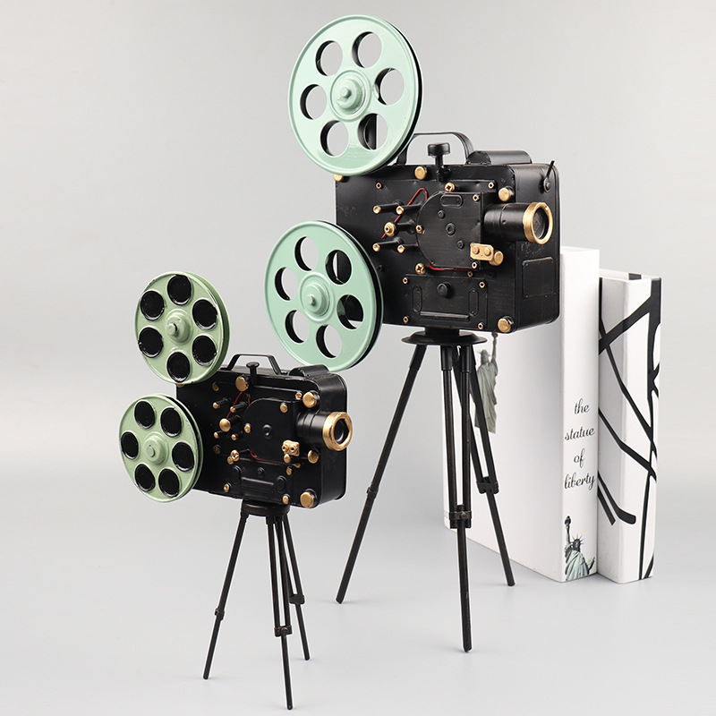 复古老式放映机模型铁皮手工艺收藏品怀旧橱窗摆件拍摄影道具摆设
