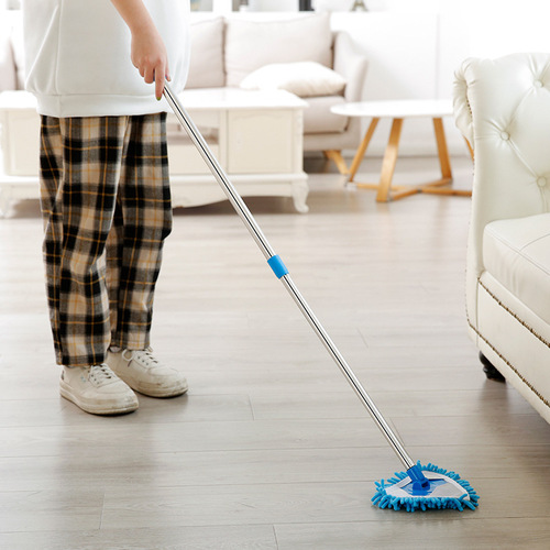 Triangle Lazy Man Mini Swiffer for Dusting and Scrubbing Walls, Ceilings, and Tiles - 360-Degree Cleaning, Portable Household Cleaning Gadget
