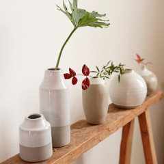 禪意日式陶瓷花器創意個性客廳乾花小花瓶桌面水培器皿插花擺件